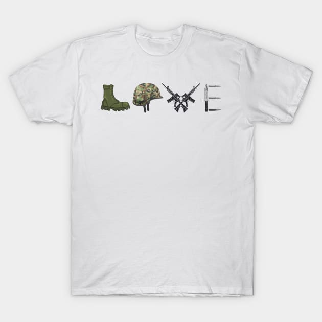 Love Military Veteran Patriotic American 4th Of July T-Shirt by mrsmitful01